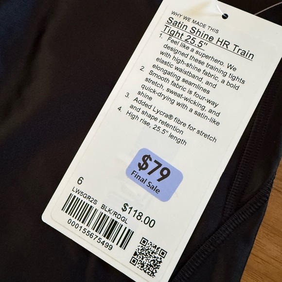 Lululemon black satin shine HR tight - Picture 7 of 7